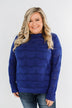 Royal Harmony Open Knit Sweater- Royal Blue