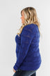 Royal Harmony Open Knit Sweater- Royal Blue