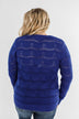 Royal Harmony Open Knit Sweater- Royal Blue