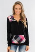 Dancing In The Dark Quarter Zip Pullover- Black