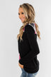 Dancing In The Dark Quarter Zip Pullover- Black