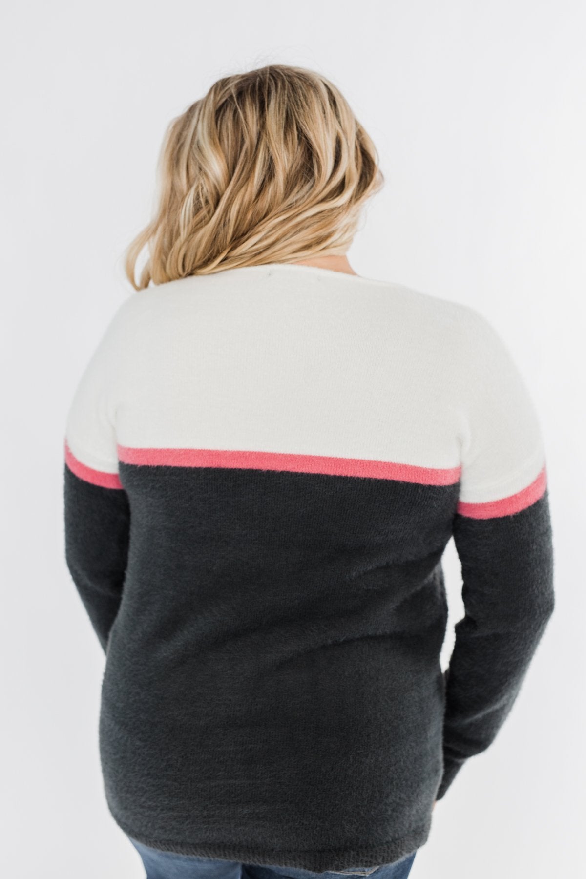 Wishing For You Color Block Sweater- Ivory & Charcoal