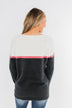 Wishing For You Color Block Sweater- Ivory & Charcoal
