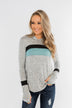 Only A Matter Of Time Hoodie- Heather Grey & Mint Blue