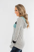 Only A Matter Of Time Hoodie- Heather Grey & Mint Blue