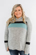 Only A Matter Of Time Hoodie- Heather Grey & Mint Blue