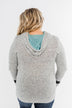 Only A Matter Of Time Hoodie- Heather Grey & Mint Blue