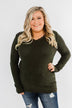 Don't Think Twice Lace Trimmed Top- Dark Olive