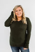 Don't Think Twice Lace Trimmed Top- Dark Olive
