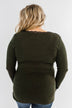 Don't Think Twice Lace Trimmed Top- Dark Olive