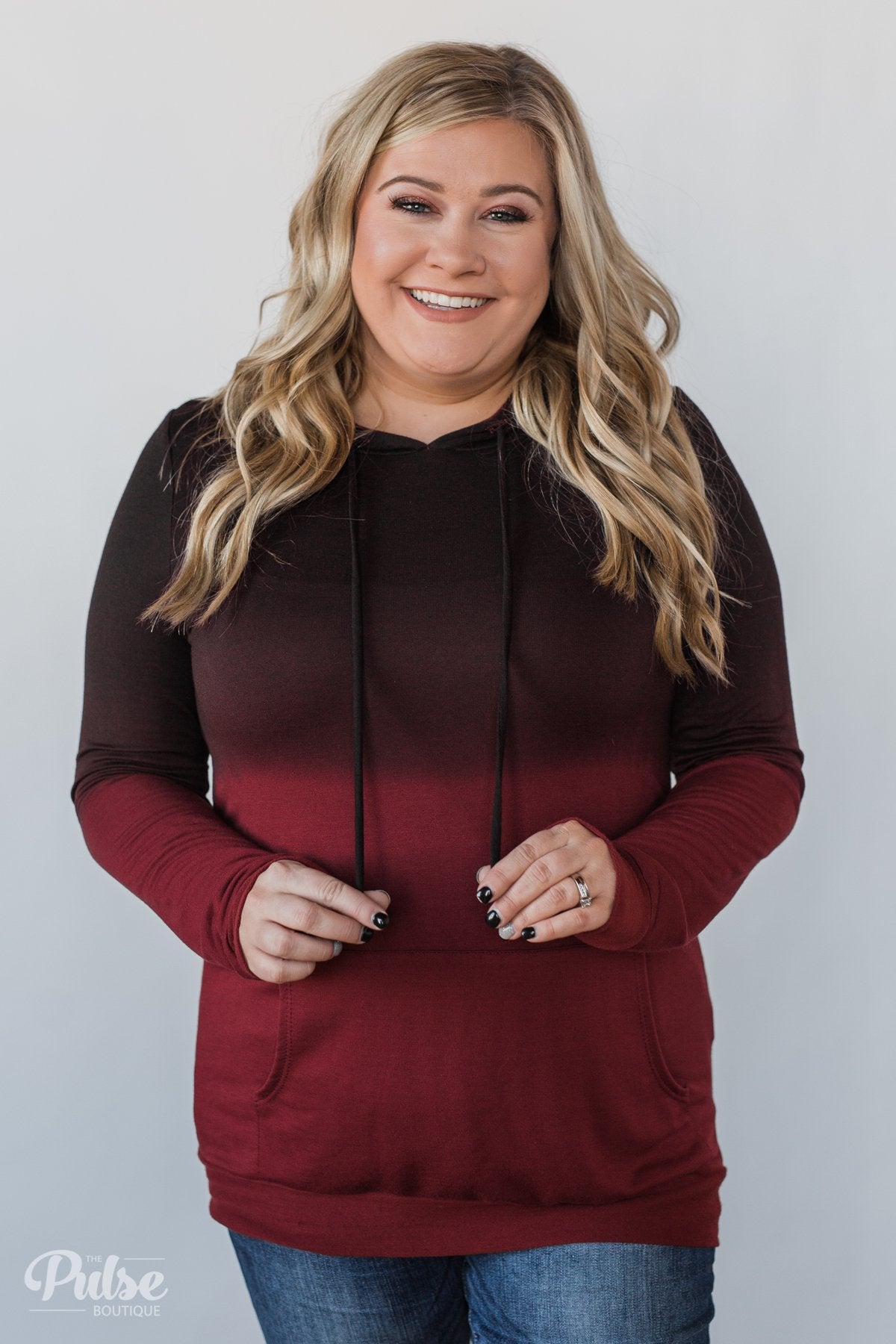 Burgundy Ombré Hoodie