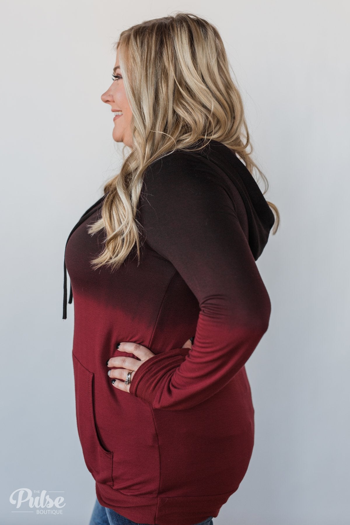 Burgundy Ombré Hoodie