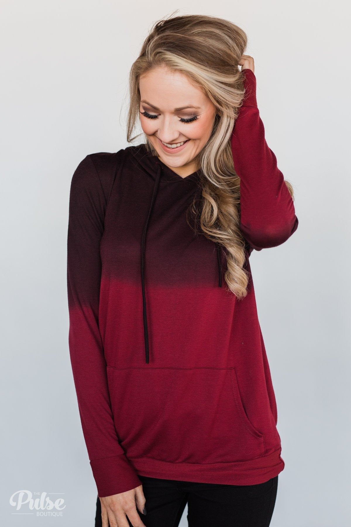 Burgundy Ombré Hoodie