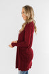 Lots of Love Knit Cardigan- Burgundy