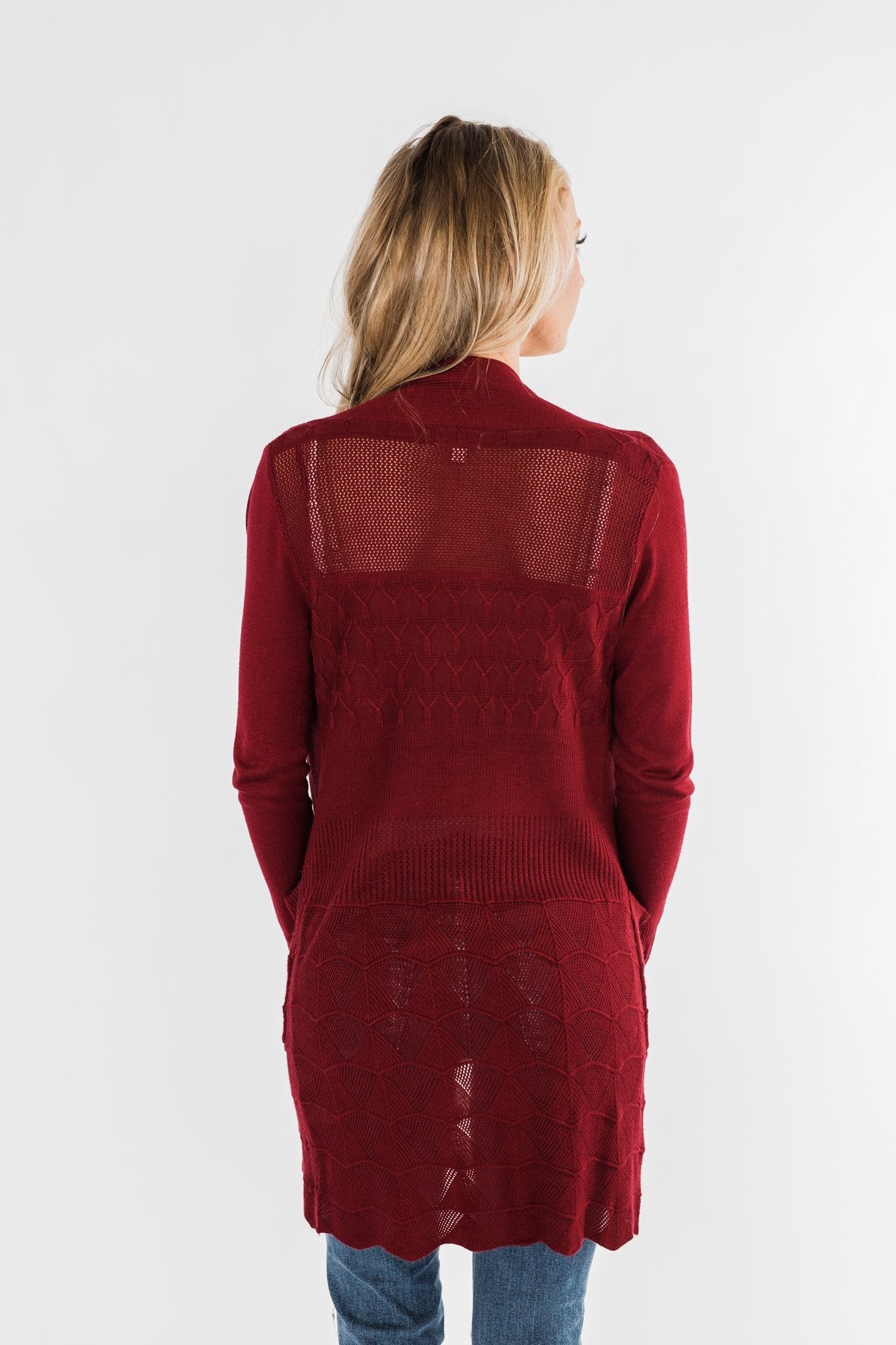 Lots of Love Knit Cardigan- Burgundy