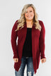 Lots of Love Knit Cardigan- Burgundy