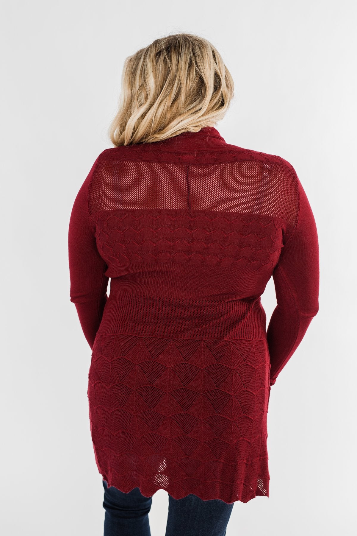 Lots of Love Knit Cardigan- Burgundy