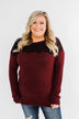 Show Stopper Black Lace Top- Burgundy