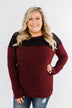 Show Stopper Black Lace Top- Burgundy
