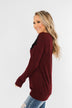Show Stopper Black Lace Top- Burgundy