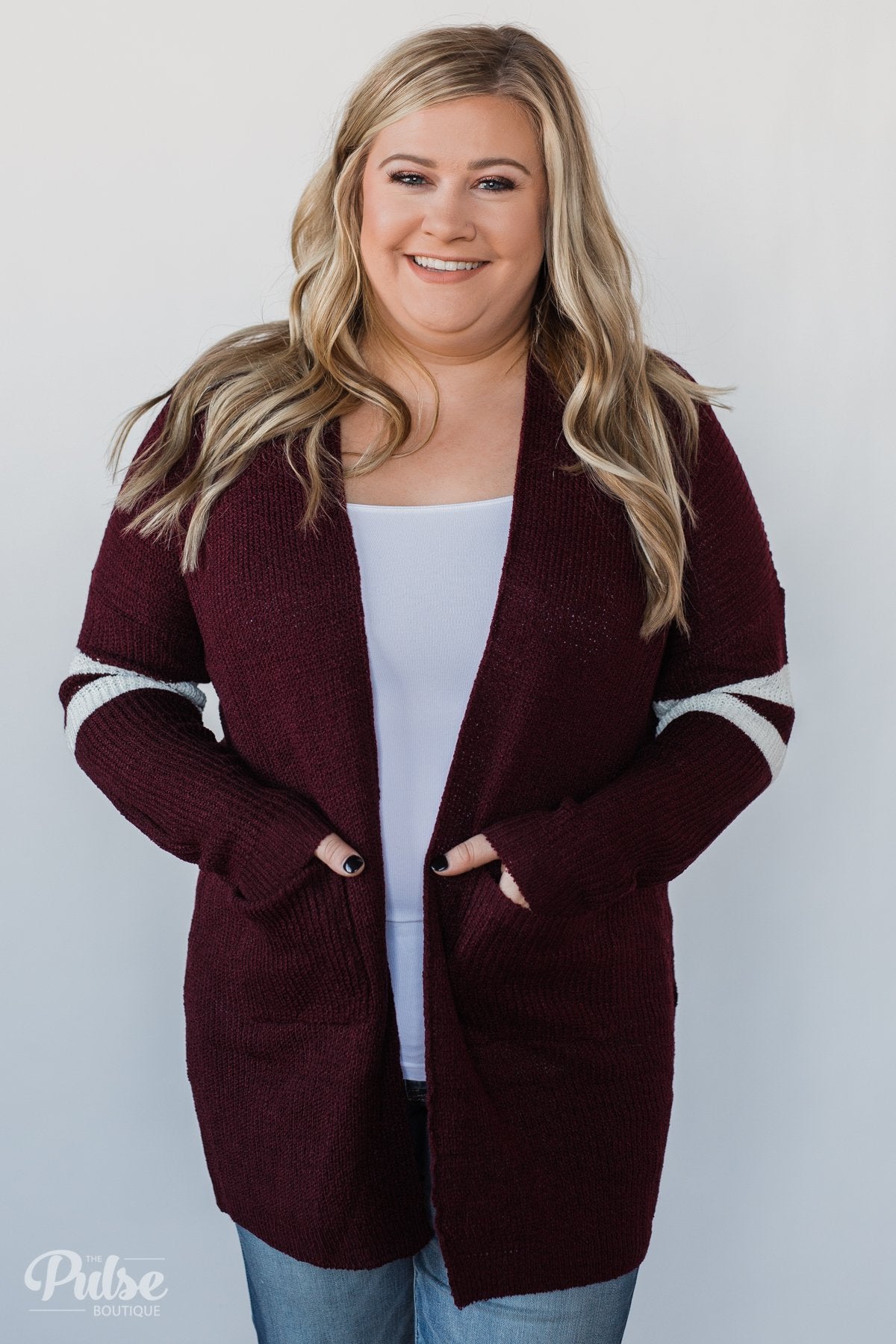 Varsity online stripe cardigan