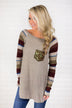 Glam Pocket Striped Long Sleeve Top