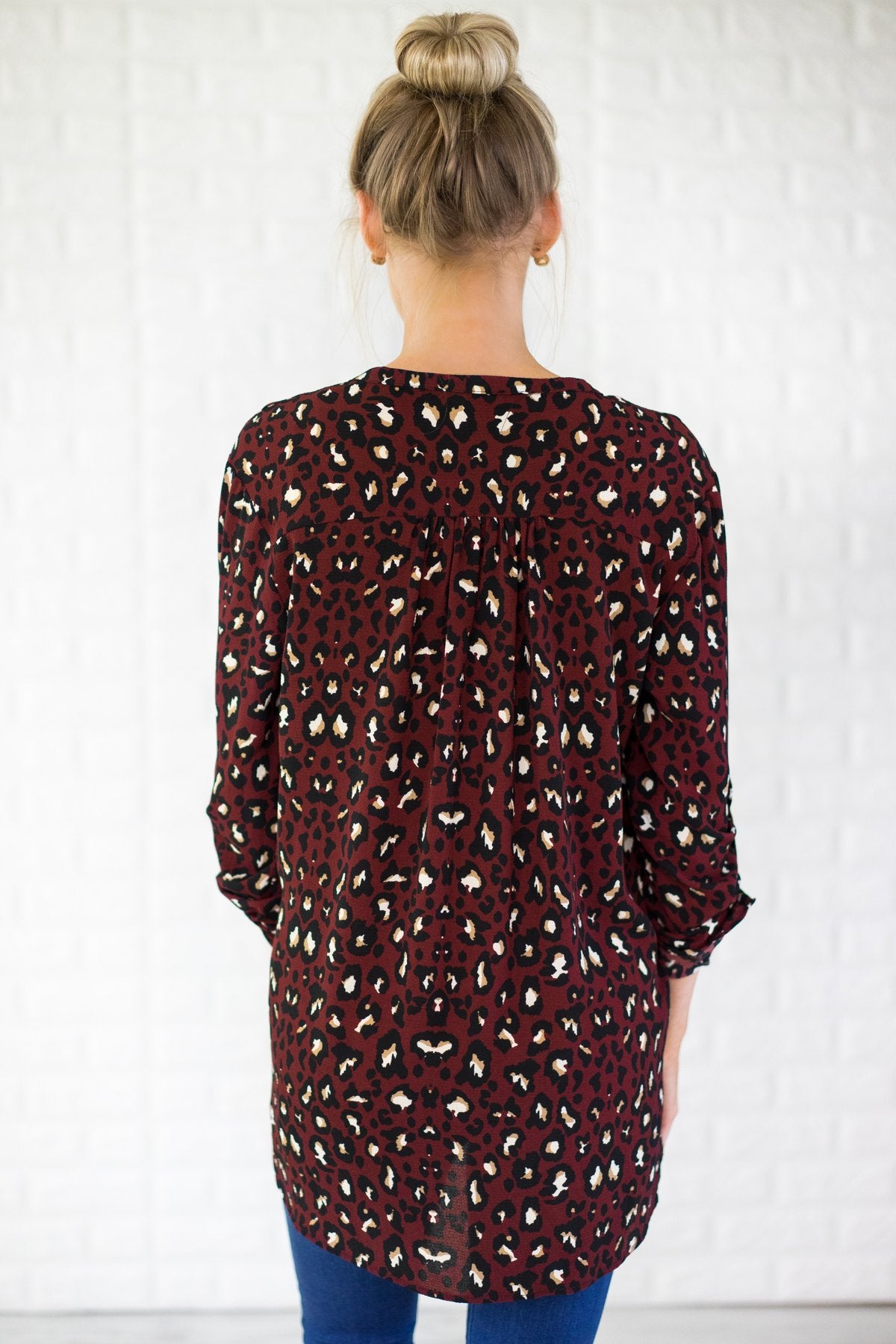 Dangerous Games Leopard Top ~ Maroon