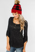 Knit Pom Beanie- Buffalo Plaid
