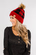 Knit Pom Beanie- Buffalo Plaid