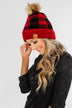 Knit Pom Beanie- Buffalo Plaid
