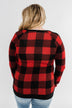 On My Mind Button Detail Top- Buffalo Plaid