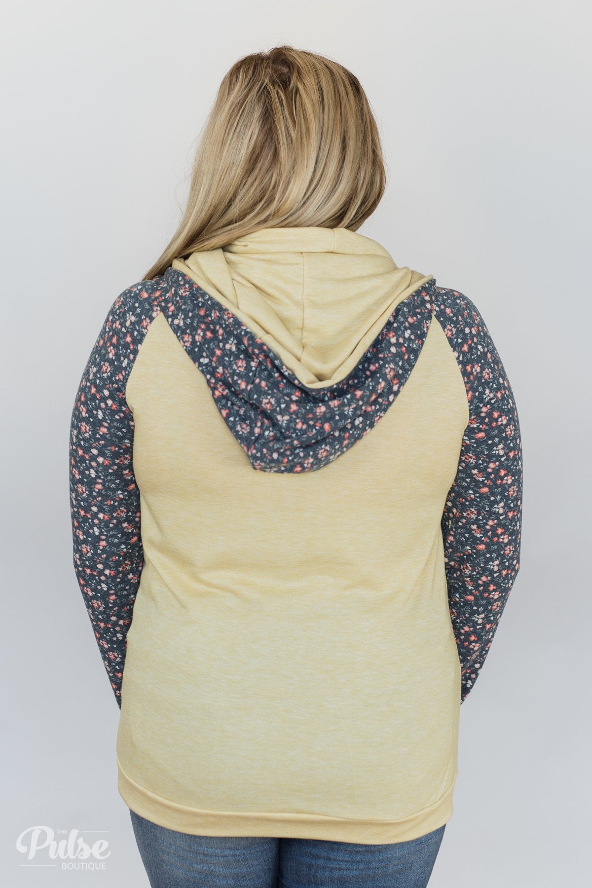 You Are My Sunshine Floral Hoodie- Yellow & Navy