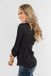 Starry Nights Ribbed Pocket Top- Black