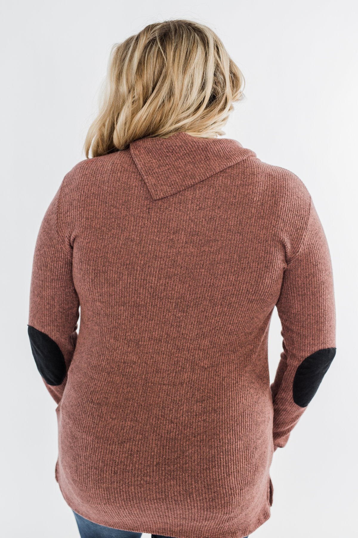 Moments Like This Knit Button Top- Dark Mauve