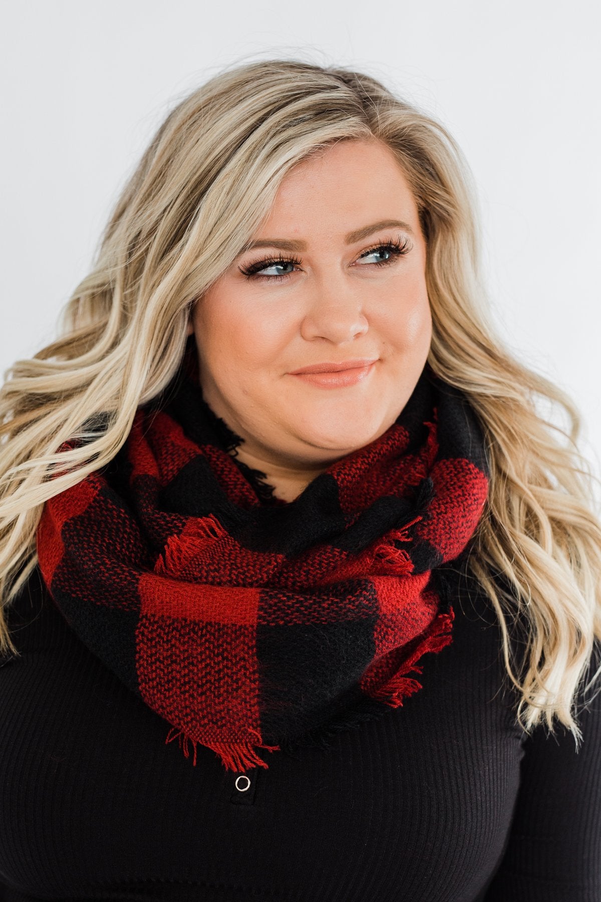Cute & Comfy Infinity Scarf- Buffalo Plaid