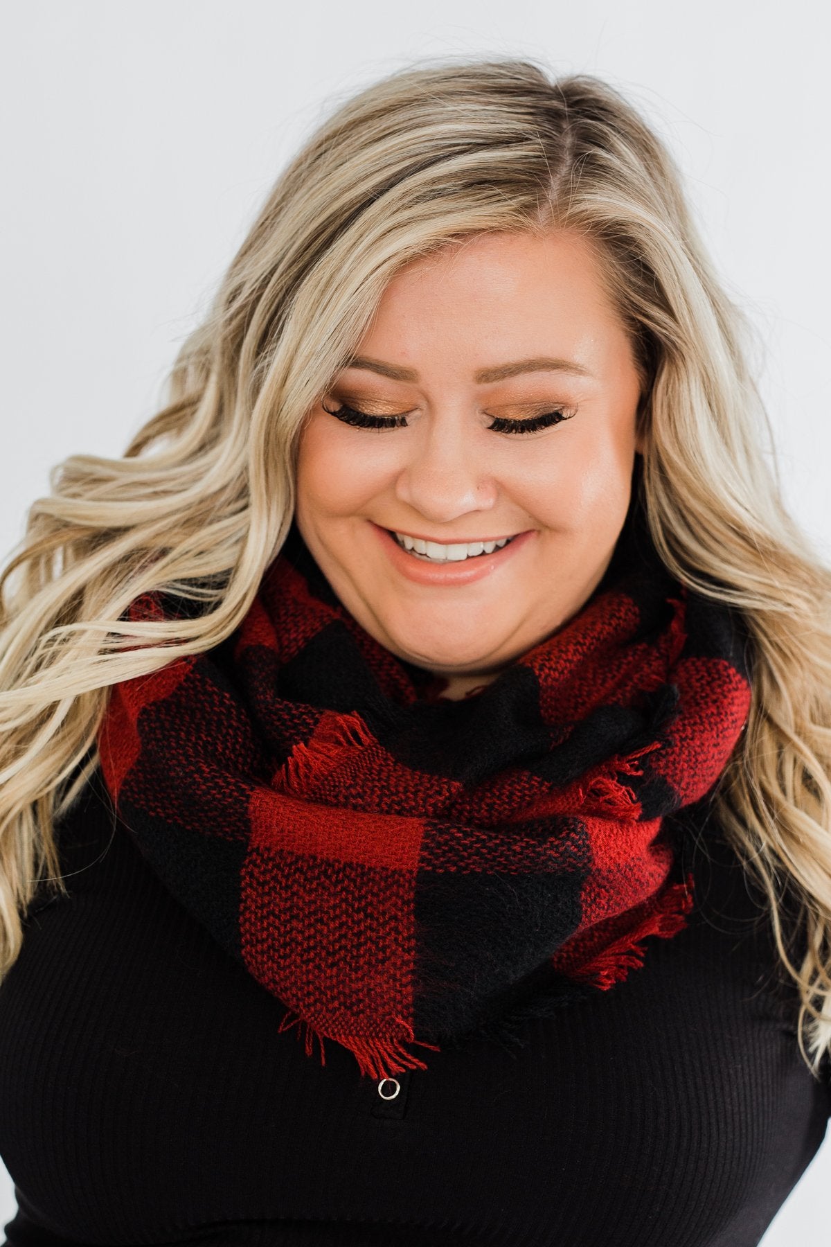 Cute & Comfy Infinity Scarf- Buffalo Plaid