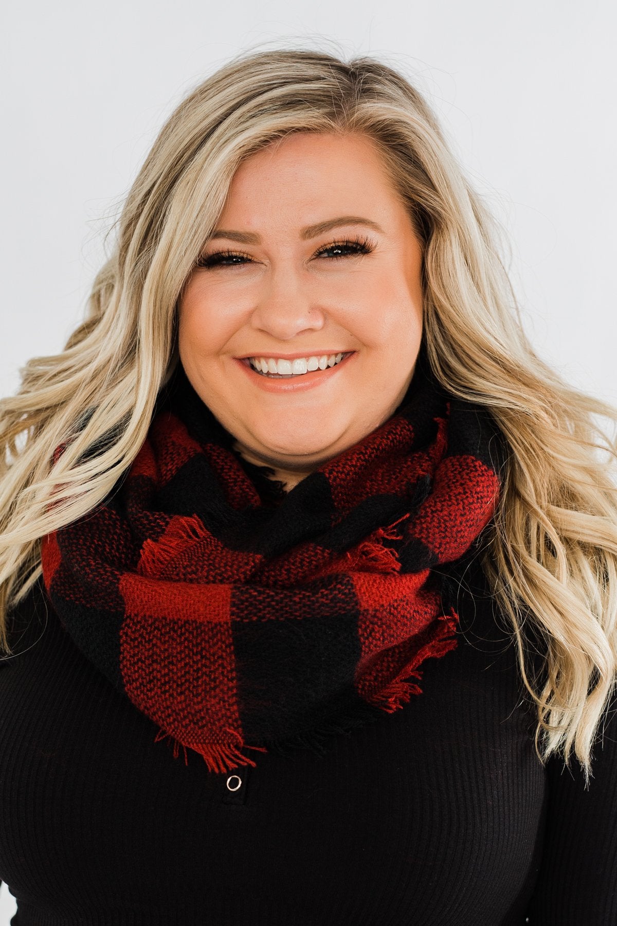 Cute & Comfy Infinity Scarf- Buffalo Plaid