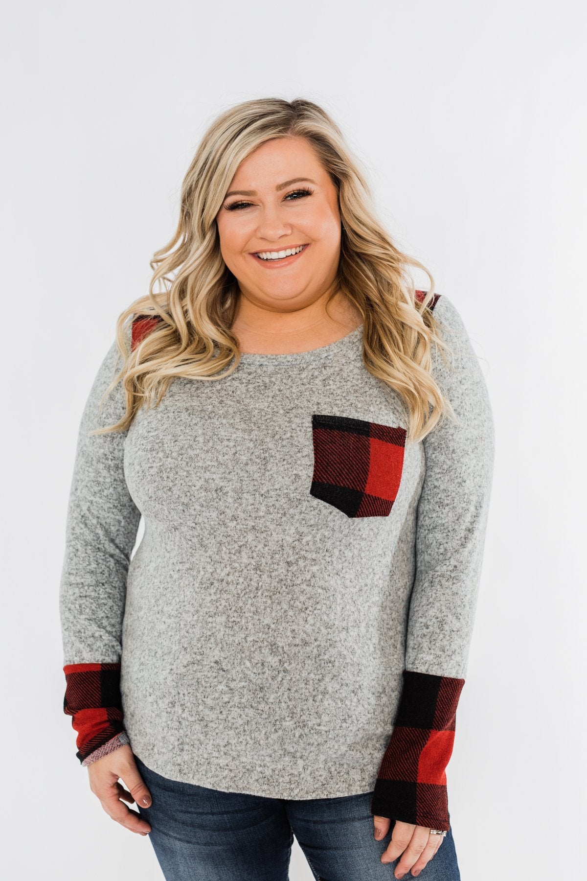 Matters To Me Pocket Top- Heather Grey