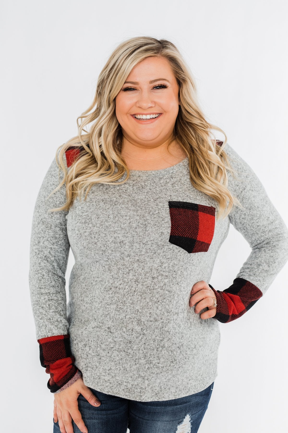 Matters To Me Pocket Top- Heather Grey