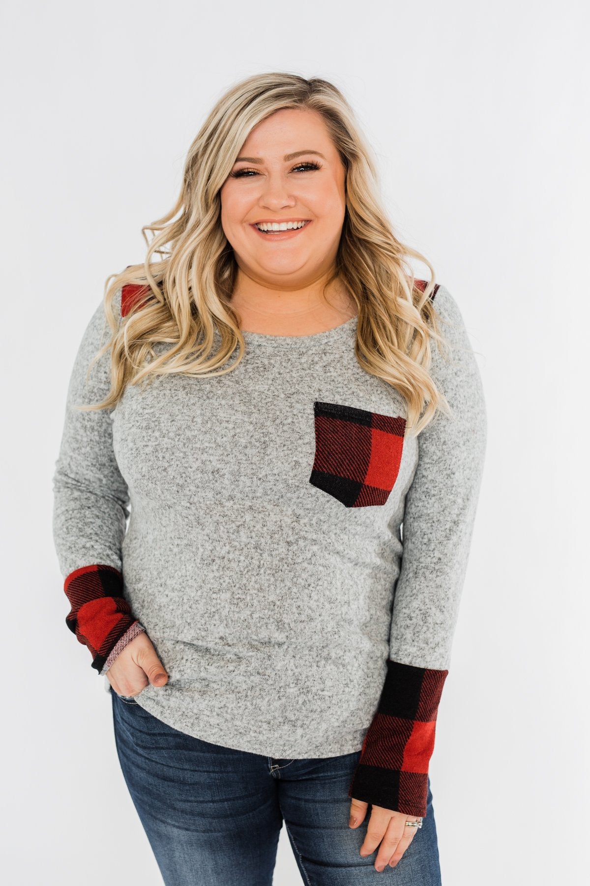Matters To Me Pocket Top- Heather Grey