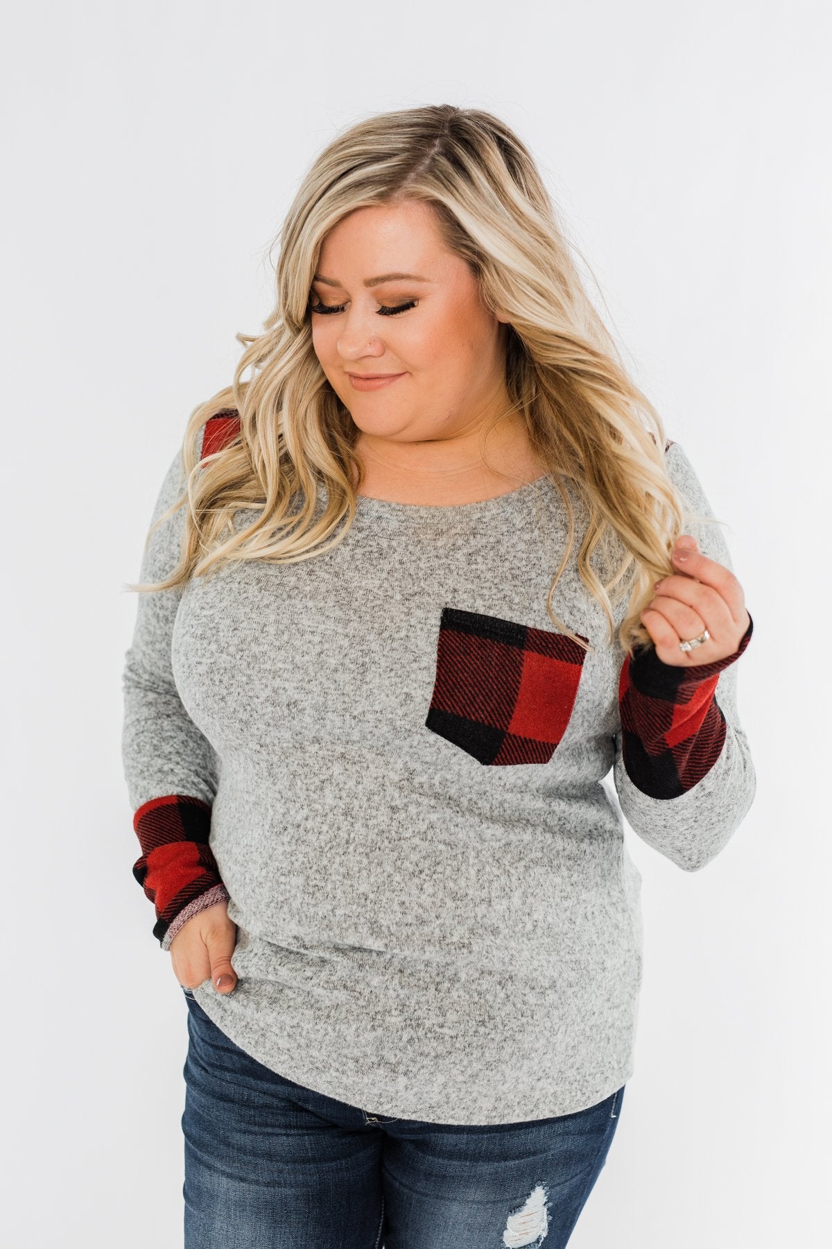 Matters To Me Pocket Top- Heather Grey