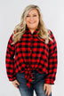 Takes Me Back Front Tie Plaid Top- Buffalo Plaid