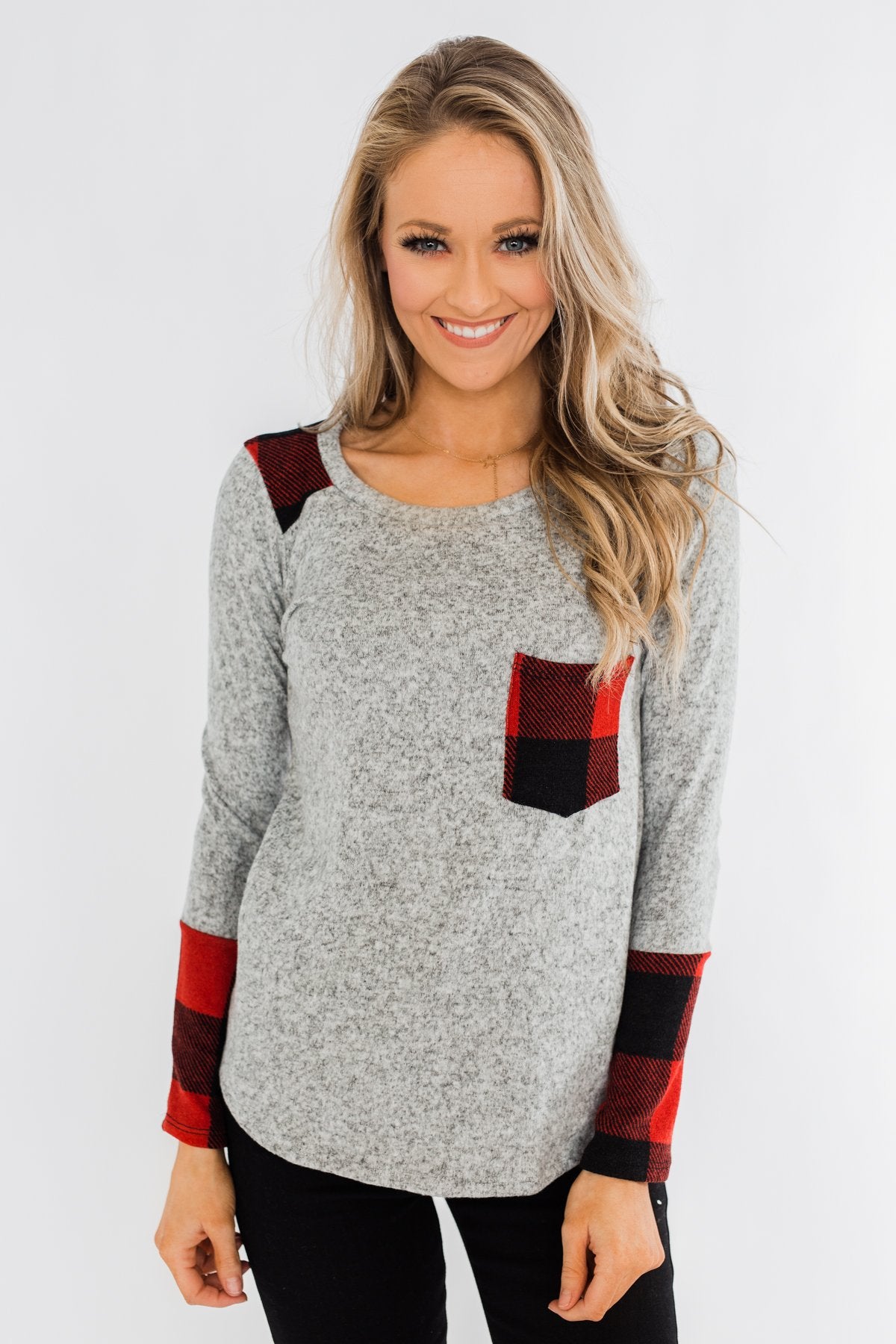 Matters To Me Pocket Top- Heather Grey