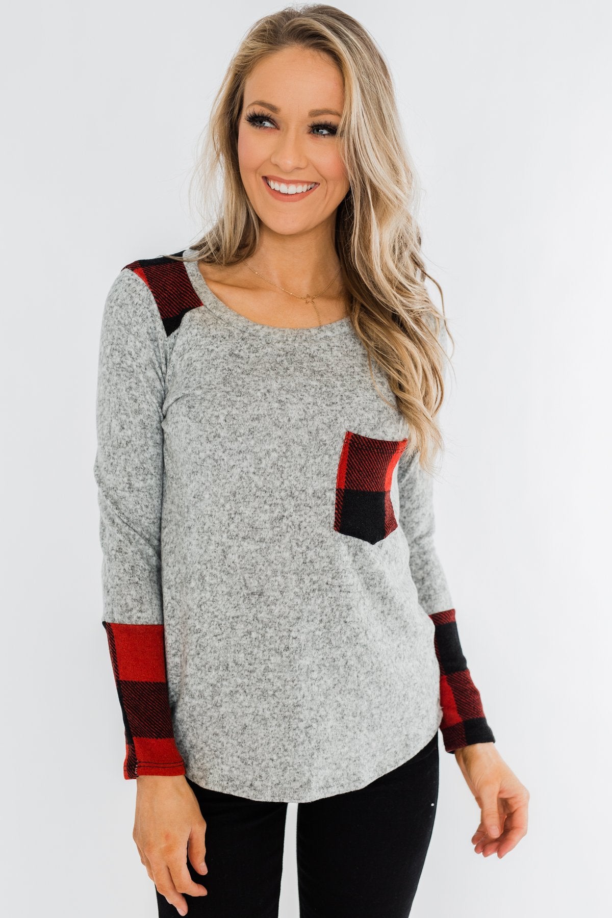 Matters To Me Pocket Top- Heather Grey