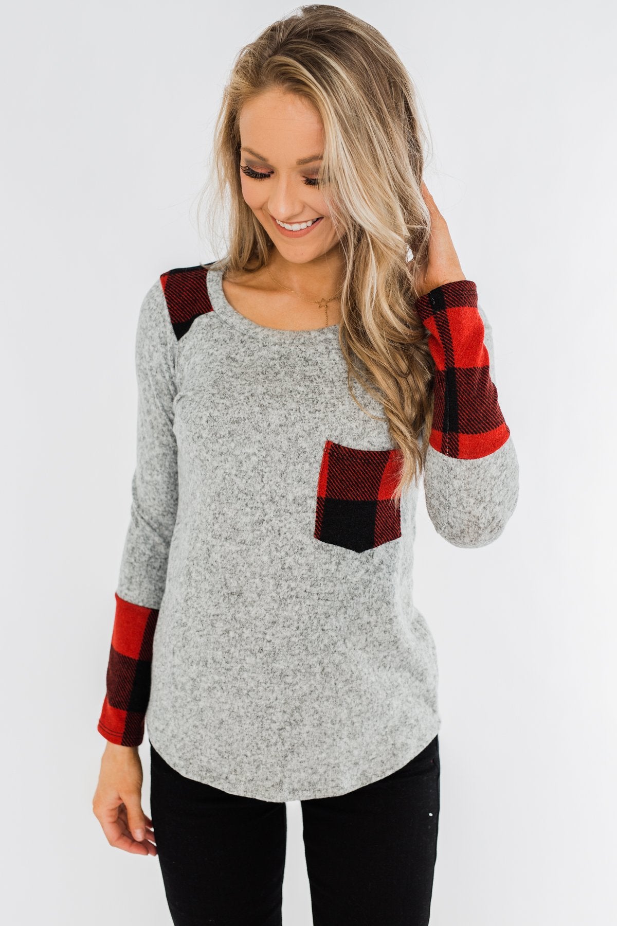 Matters To Me Pocket Top- Heather Grey