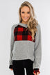 Forever Together Pullover- Buffalo Plaid & Heather Grey