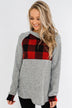 Forever Together Pullover- Buffalo Plaid & Heather Grey