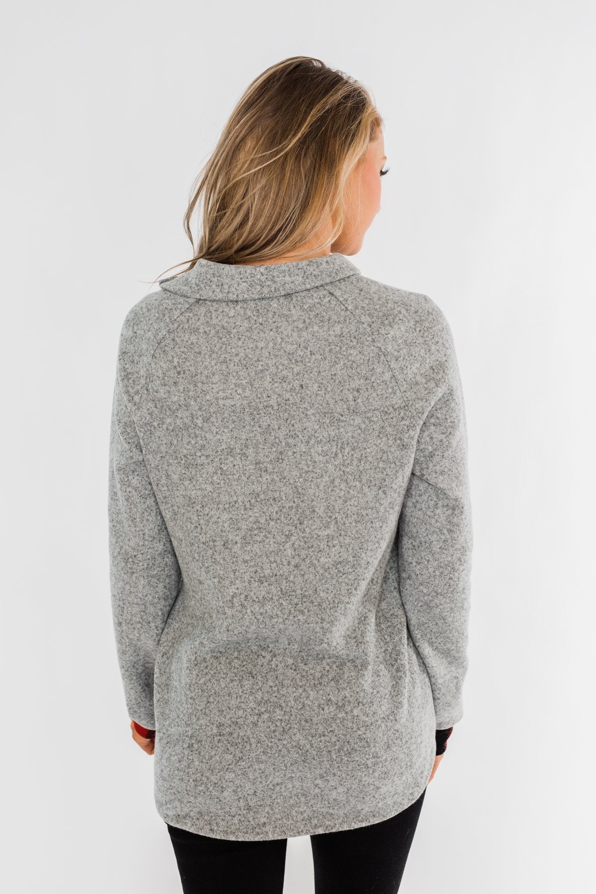 Forever Together Pullover- Buffalo Plaid & Heather Grey