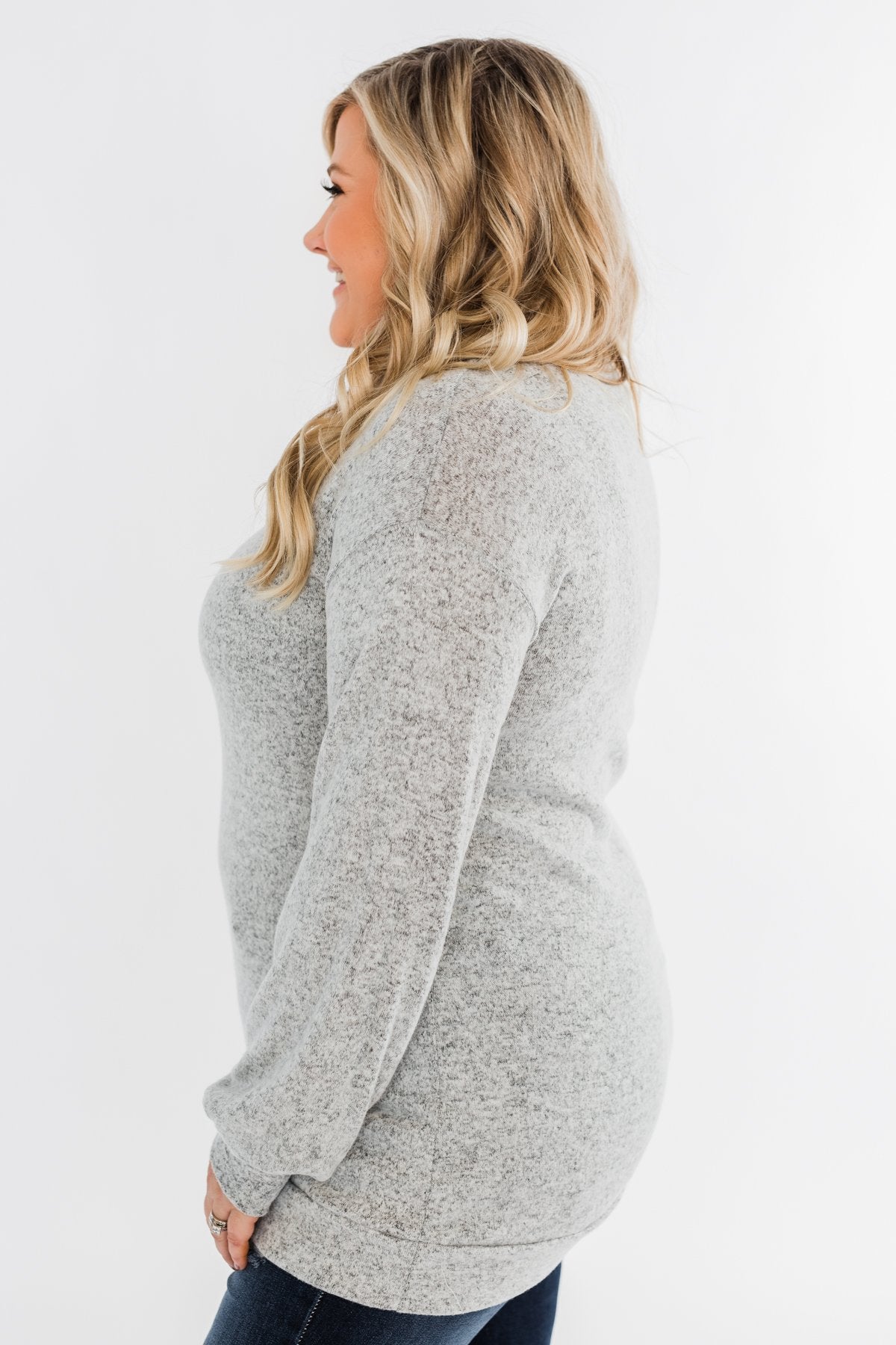 Dance The Day Away Criss Cross Top- Heather Grey