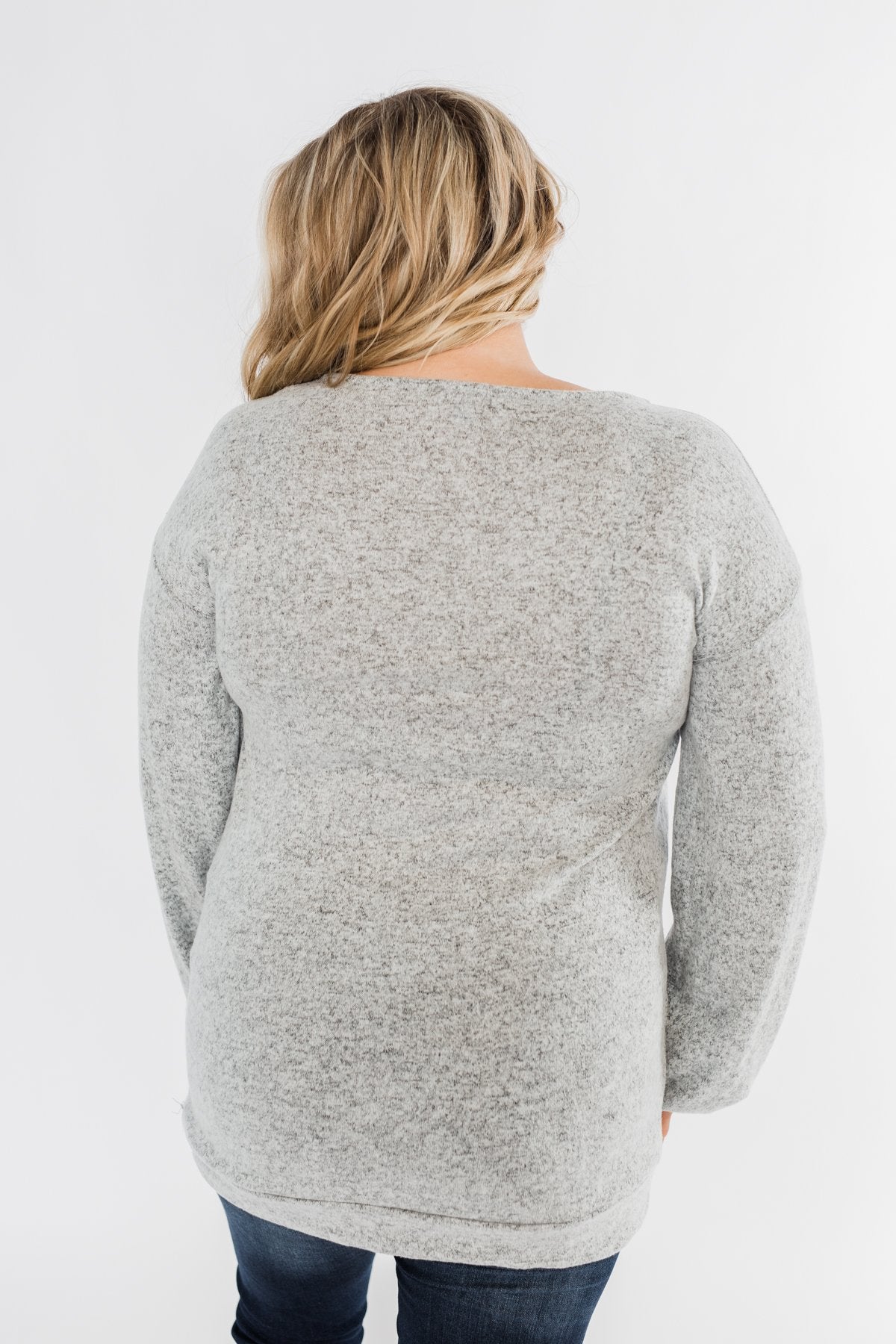 Dance The Day Away Criss Cross Top- Heather Grey